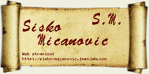 Sisko Mićanović vizit kartica
